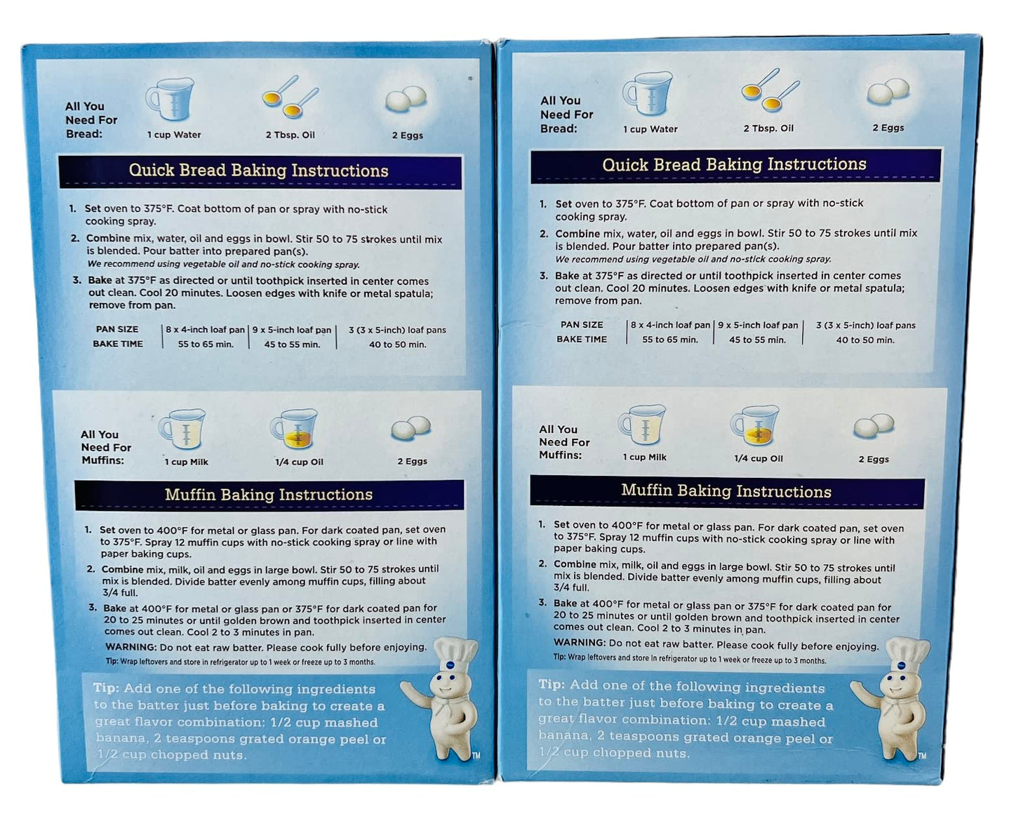 Date Quick Bread & Muffin Mix Bundle with 2 Pillsbury Date Quick Bread Mixes and 1 Reusable Bag for Storage or Leftovers