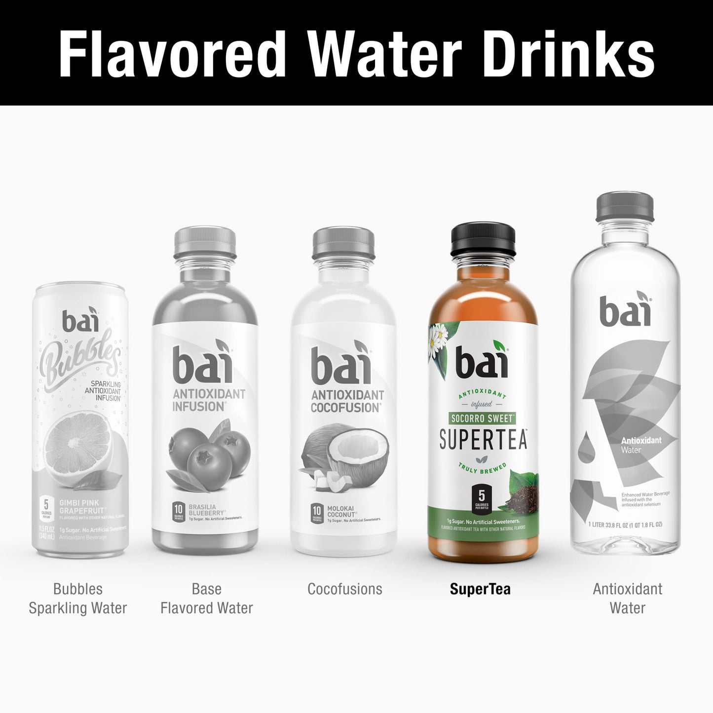 Bai Iced Tea Socorro Sweet, Antioxidant Infused Supertea, 18 Fl Oz Bottles, 12 Count
