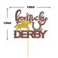 Maicaiffe Derby Cake Topper, Racing Horse Theme Decorations, Brown Glitter, Paper, Ideal for Birthday Party Supplies