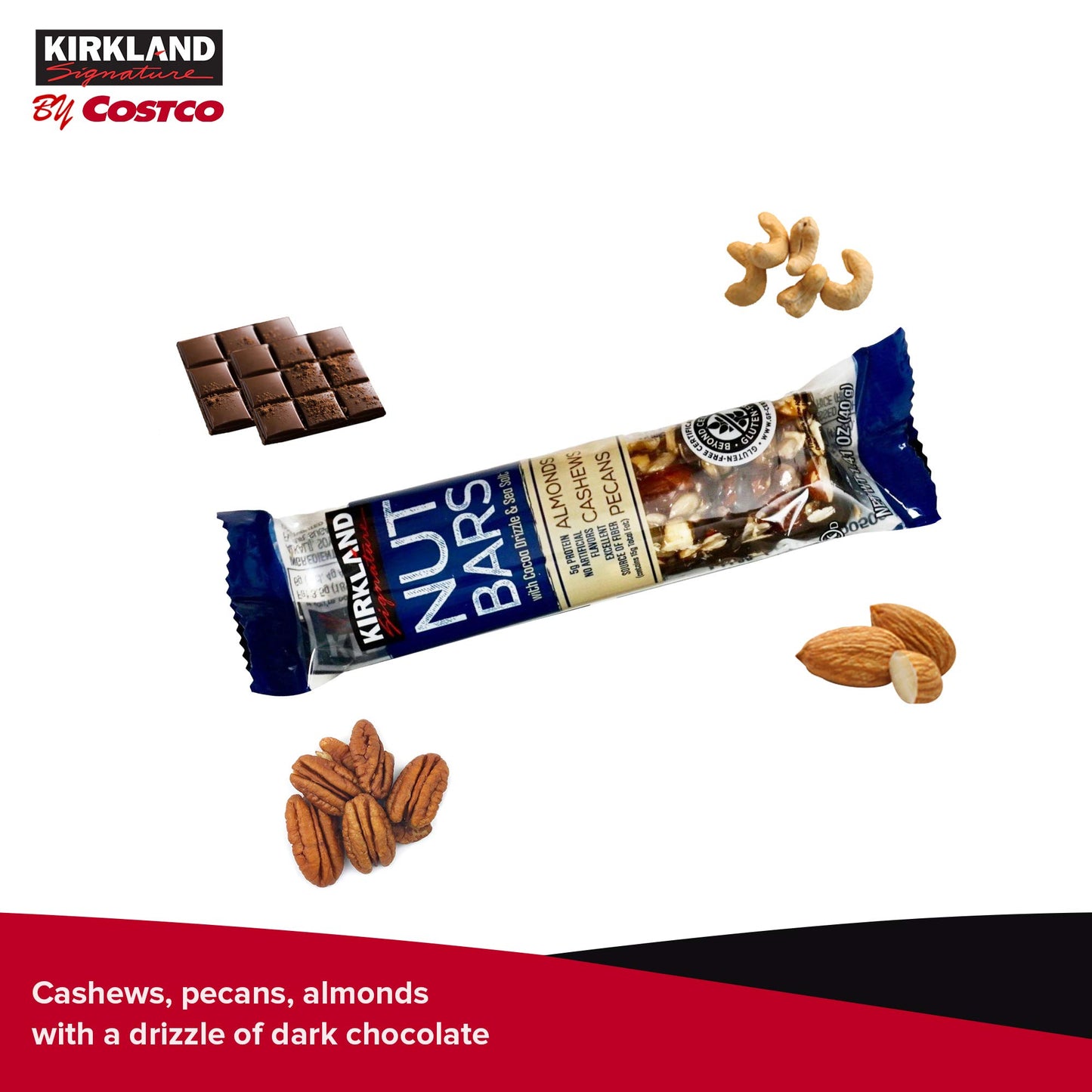 Kirkland Signature Nut Bars 30Count (2.64 Lbs), 42.3 Oz (096619215607)