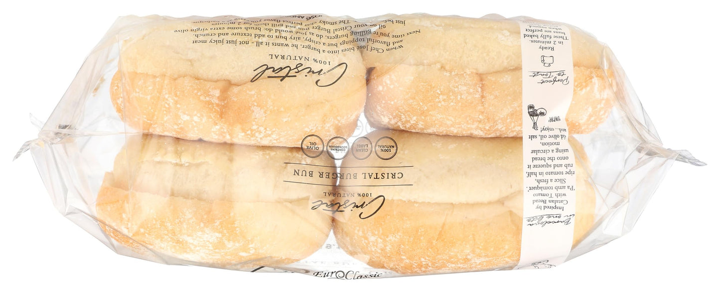 EURO CLASSIC IMPORTS Cristal Hamburger Bun 4 Count, 9.17 OZ