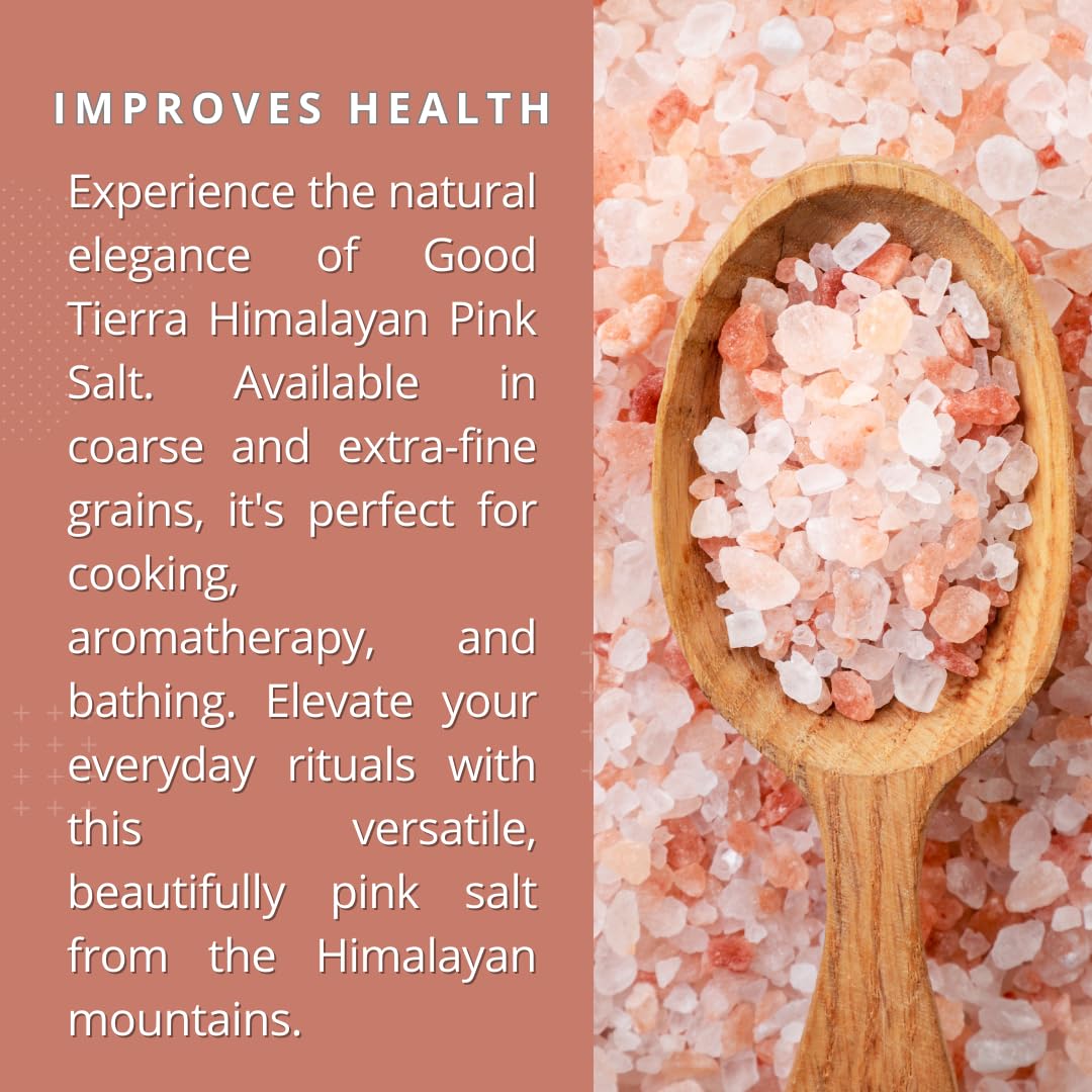 Good Tierra Himalayan Pink Salt In Jar - Coarse, 2.5 Lb (6 Pack Of Salt Bulk) - Ideal For Bath Salt, Table Salt Grinders, And Sp