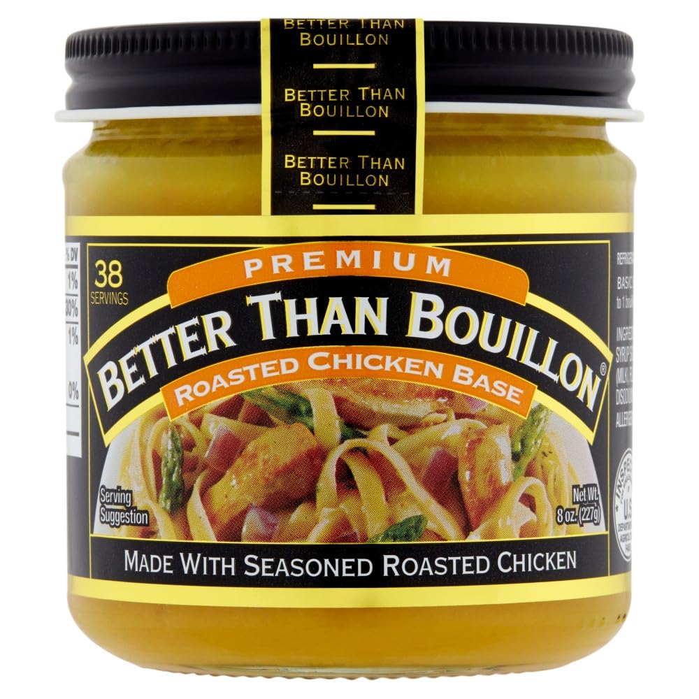 Better Than Bouillon Premium Base Variety Pack, 1 Roasted Chicken Base, 1 Roasted Beef Base, 1 Roasted Garlic Base, 1 Saut  ed O