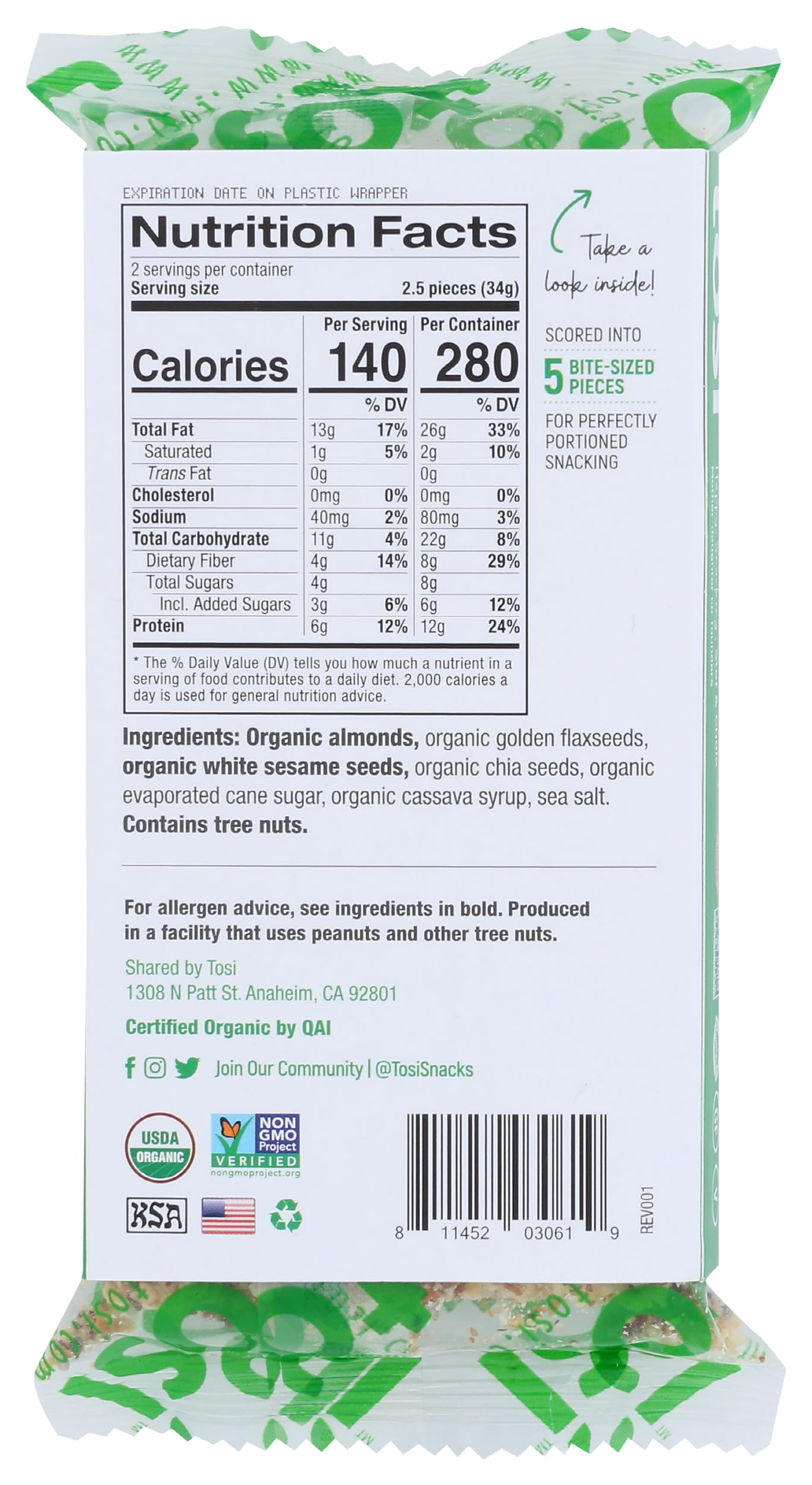 Tosi - Superbites Almond - Case Of 12-2.4 Oz(D0102Hx23Fw.)