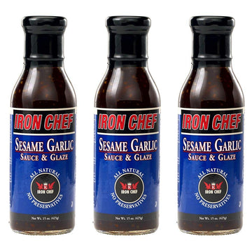 Iron Chef Sesame Garlic Sauce and Glaze,, 3 Count (pack Of 3)