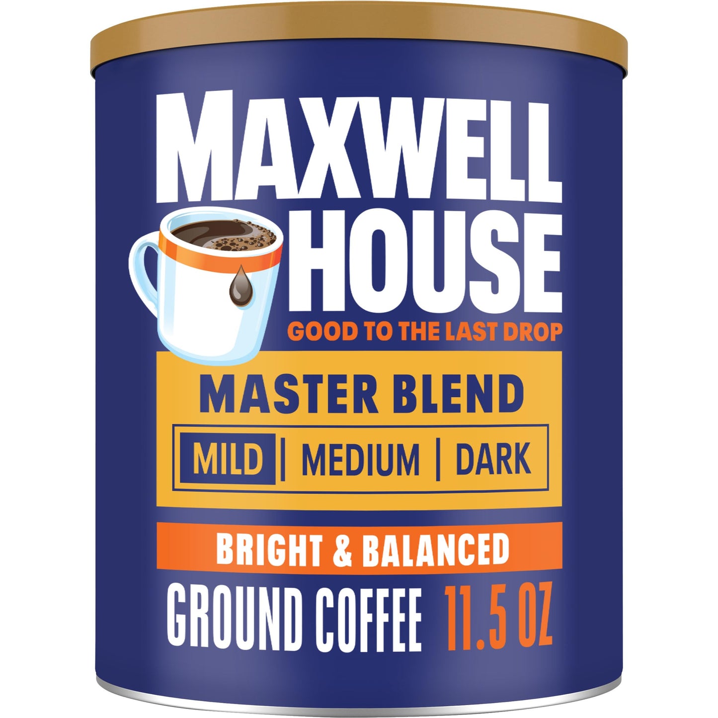 MAXWELL HOUSE Ground Coffee Master Blend Light Roast 11.5 oz Canister