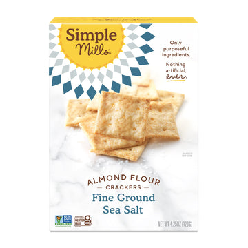 Simple Mills Almond Flour Crackers, Fine Ground Sea Salt - Gluten Free, Vegan, Healthy Snacks, 425 Ounce (Pack Of 1)