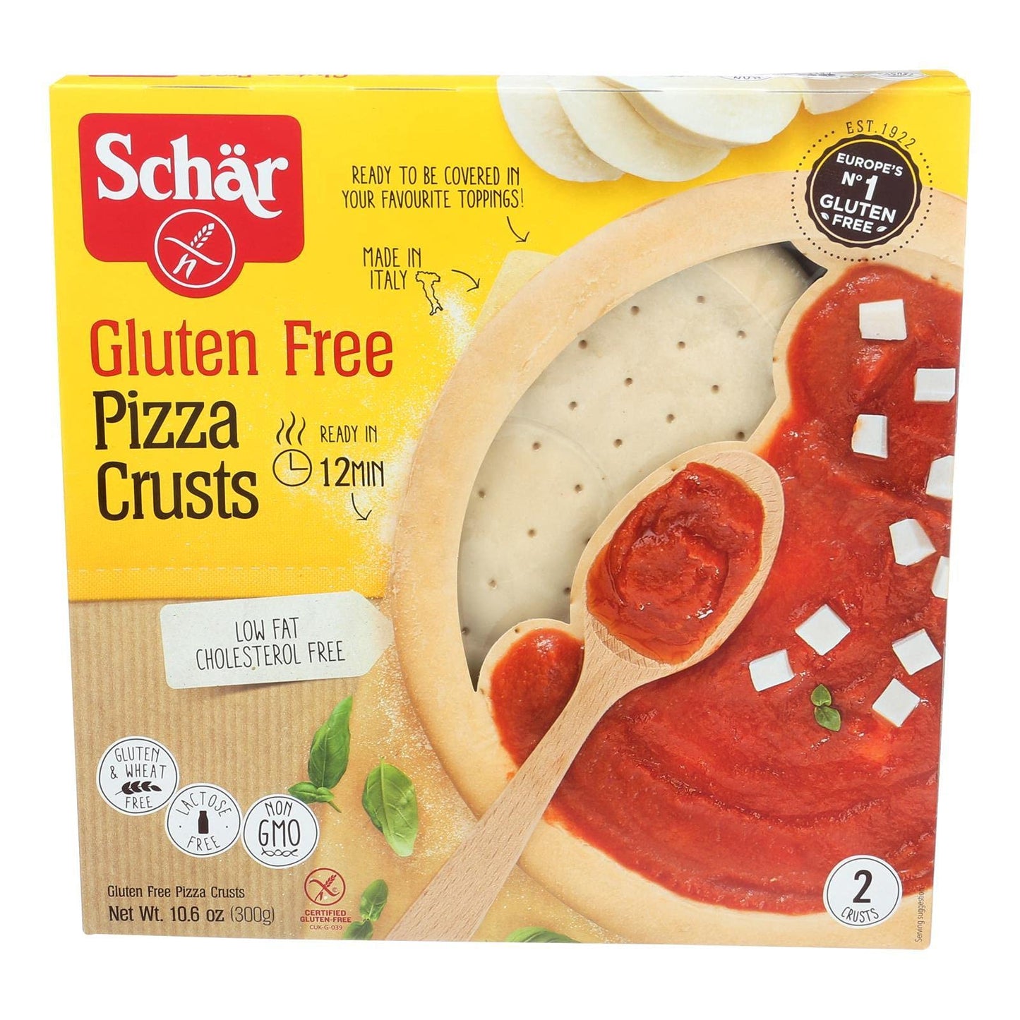 Schar - Pizza Crust - Certified Gluten Free - No Gmo'S, Wheat Or Lactose- (2 - 5.3 Oz) 4 Pack