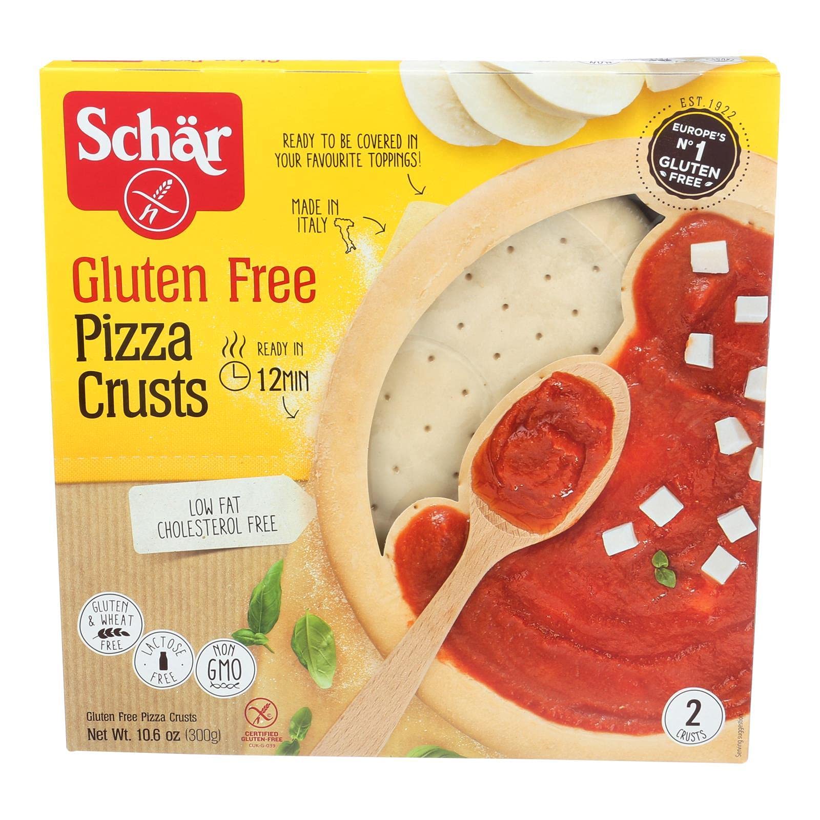 Schar - Pizza Crust - Certified Gluten Free - No Gmo'S, Wheat Or Lactose- (2 - 5.3 Oz) 4 Pack