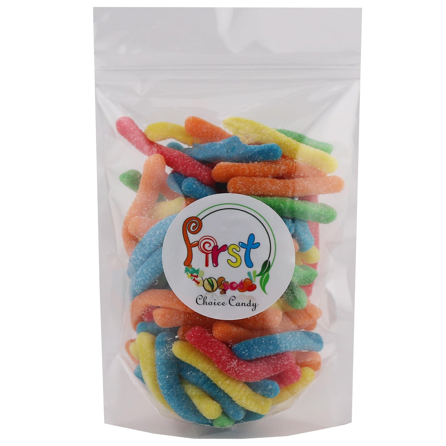 Firstchoicecandy Sweet & Sour Gummy Worms, Multi Flavors And Solid Colors (5 Pound, Sour Mix Fruit)