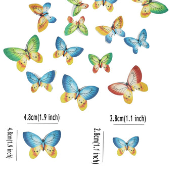 YOcity Edible Wafer Paper Butterfly Cake Toppers Set of 40, Mixed Color, Assorted Sizes, Rice Paper Decorations for Parties