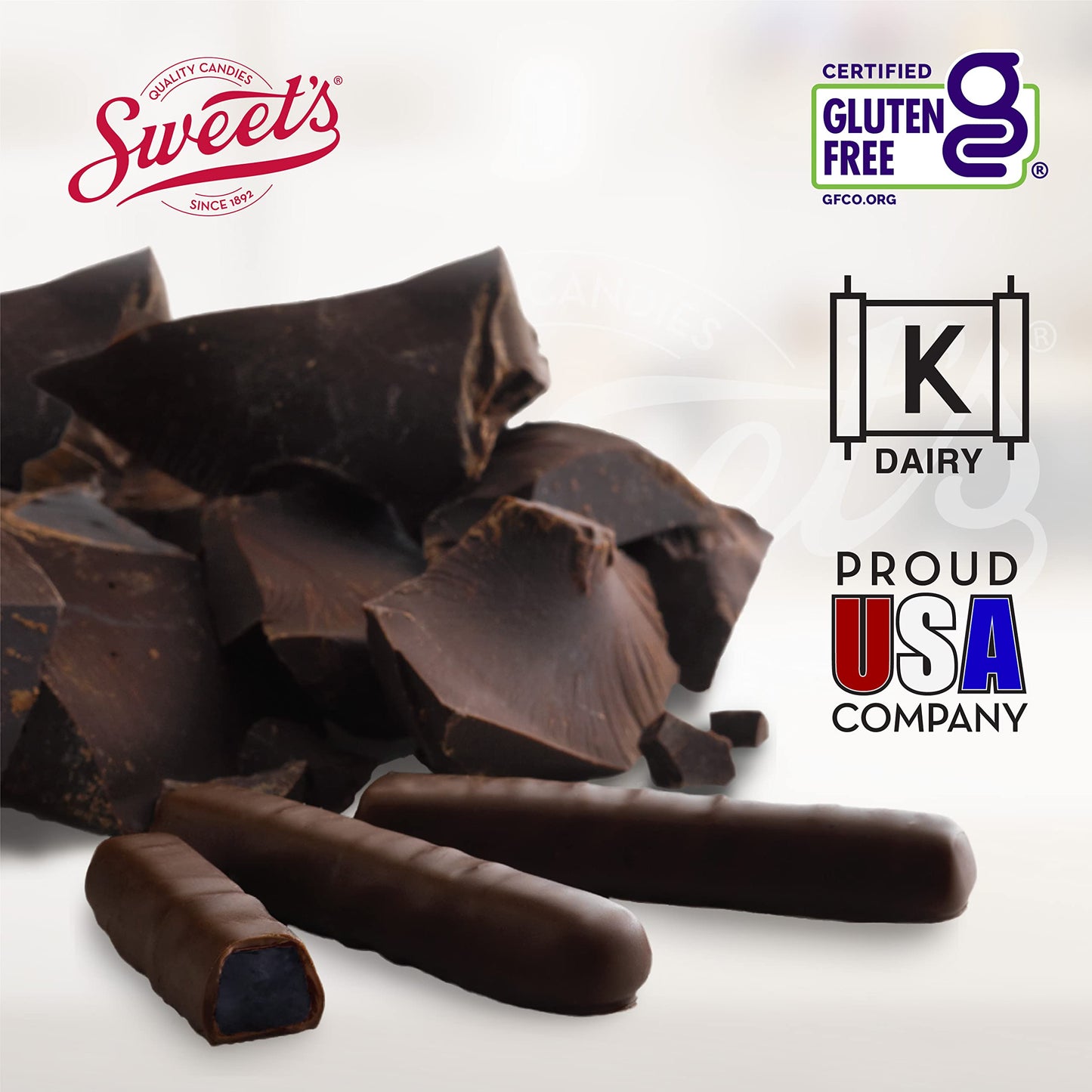 Sweet Candy Dark Chocolate Blueberry Sticks - Chocolate Covered Candy - Blueberry Flavor With Dark Chocolate Coating - Old Fashi