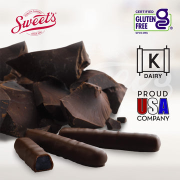 Sweet Candy Dark Chocolate Blueberry Sticks - Chocolate Covered Candy - Blueberry Flavor With Dark Chocolate Coating - Old Fashi