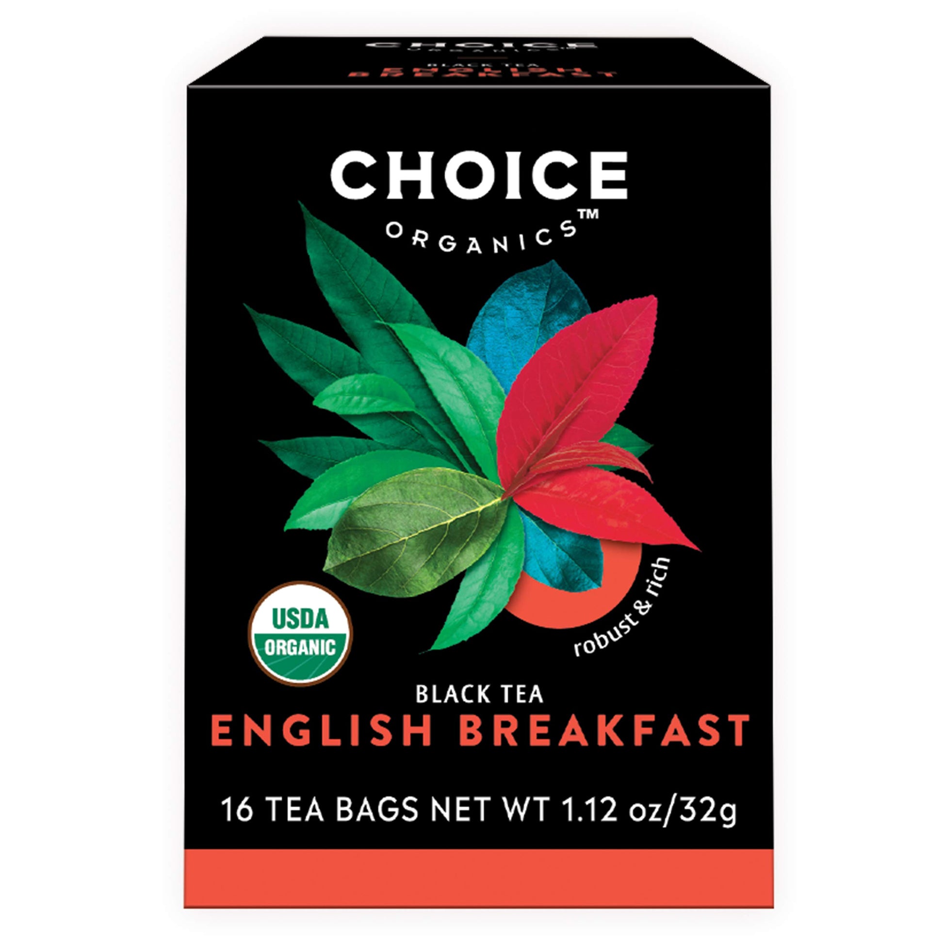 Choice Organics Organic English Breakfast Tea, Fair Trade, Compostable, 48 Tea Bags, 1 Count