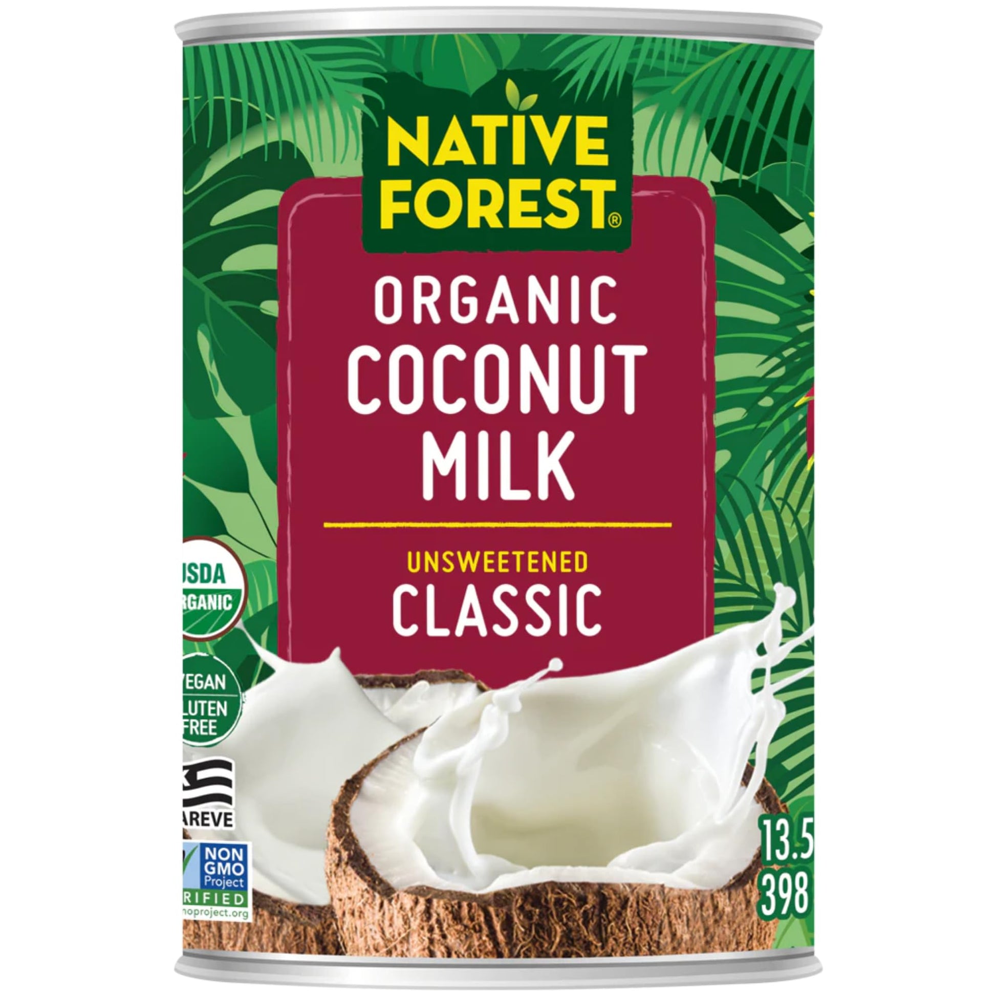 Native Forest Organic Coconut Milk Unsweetened - Coconut Milk Canned, Unsweetened Organic, Classic - 13.5 Fl Oz (Pack of 12)