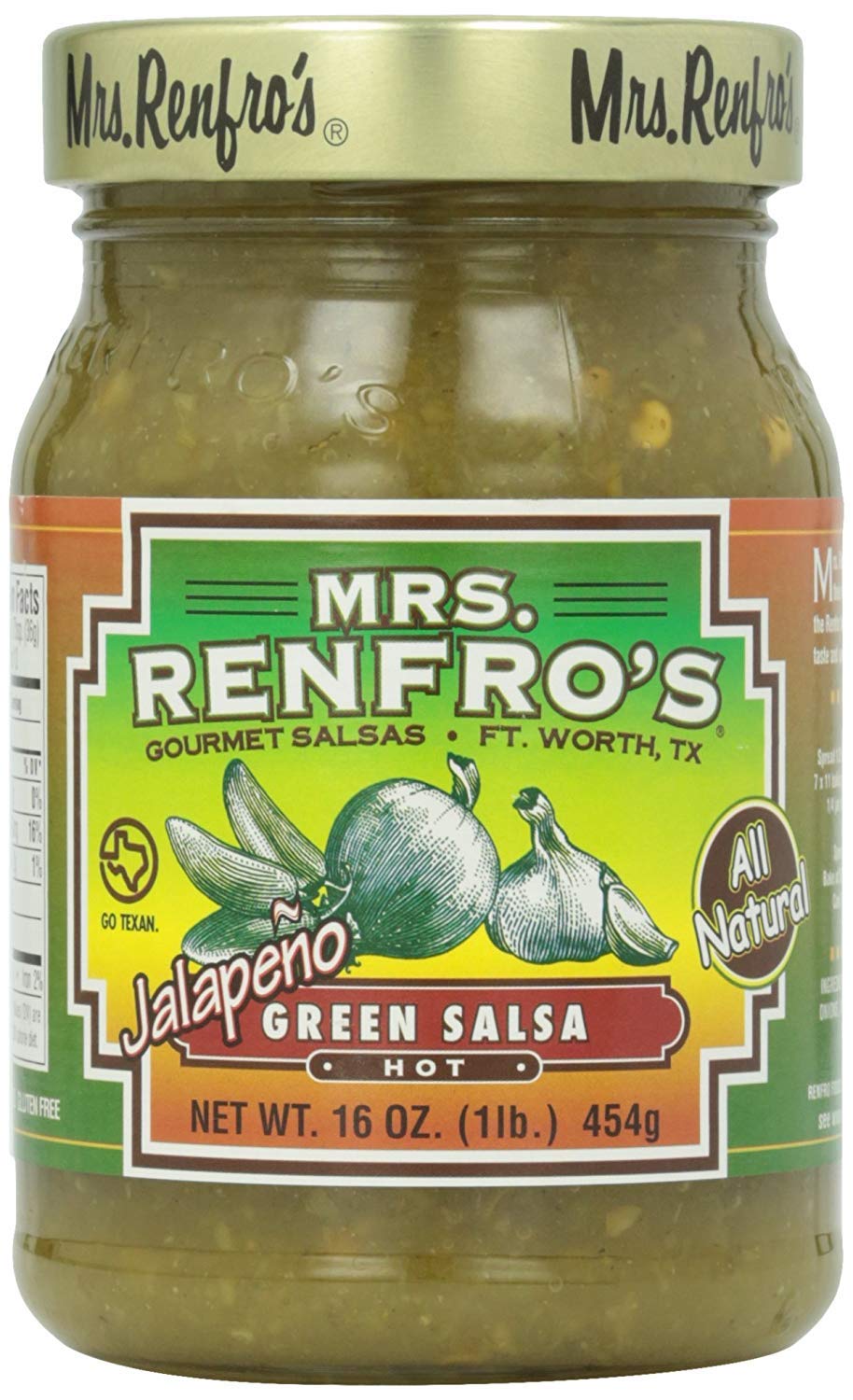 Mrs. Renfros Hot Green Jalapeno Salsa, 16 oz (Pack of 3)