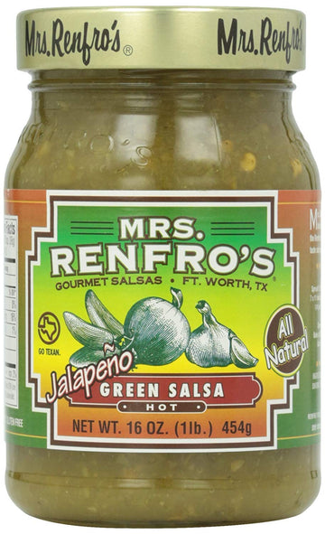Mrs. Renfros Hot Green Jalapeno Salsa, 16 oz (Pack of 3)