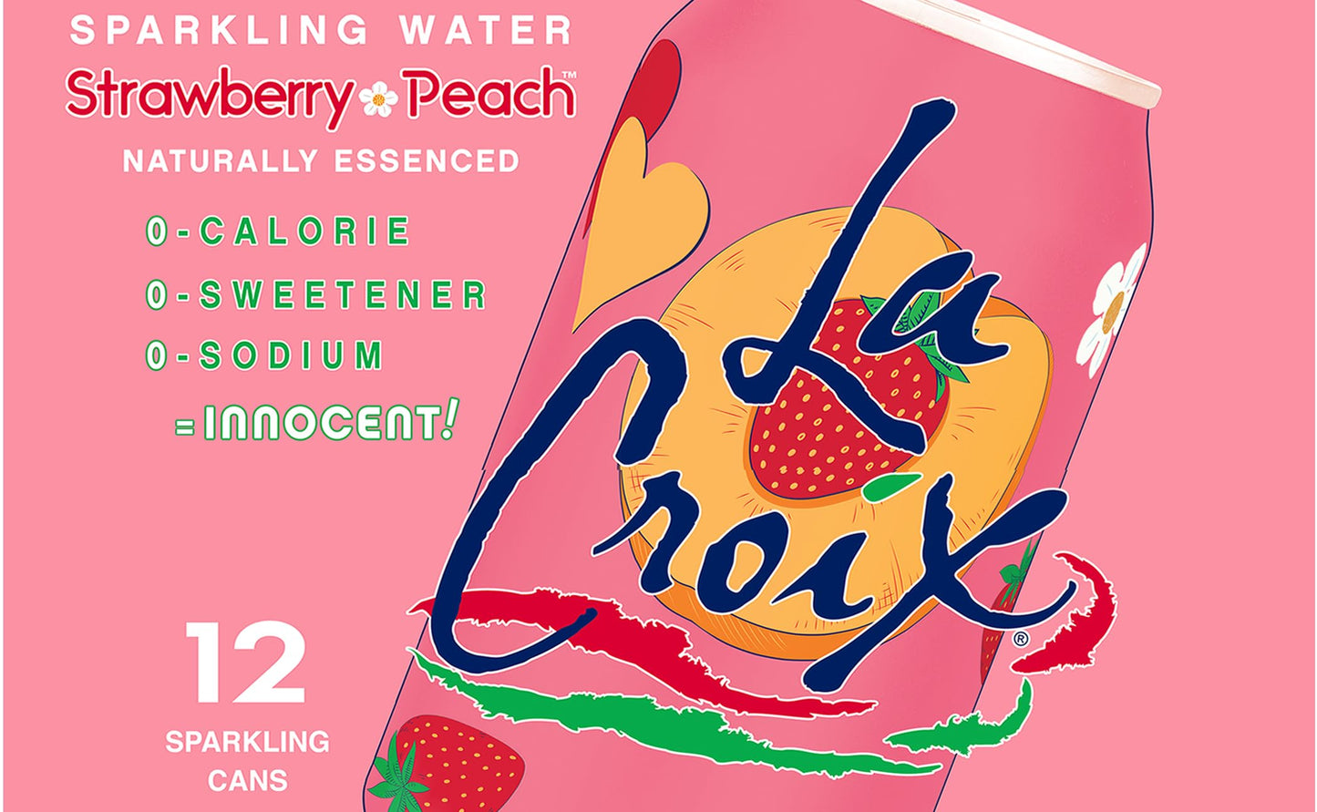 LaCroix Sparkling Water, Strawberry Peach, 12 Fl Oz (pack of 12)