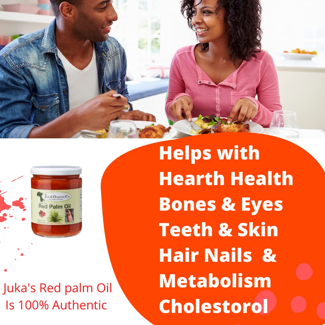 Jukas Organic Co. Red Palm Oil - 100% Organic & Natural - 16.9 Fl Oz