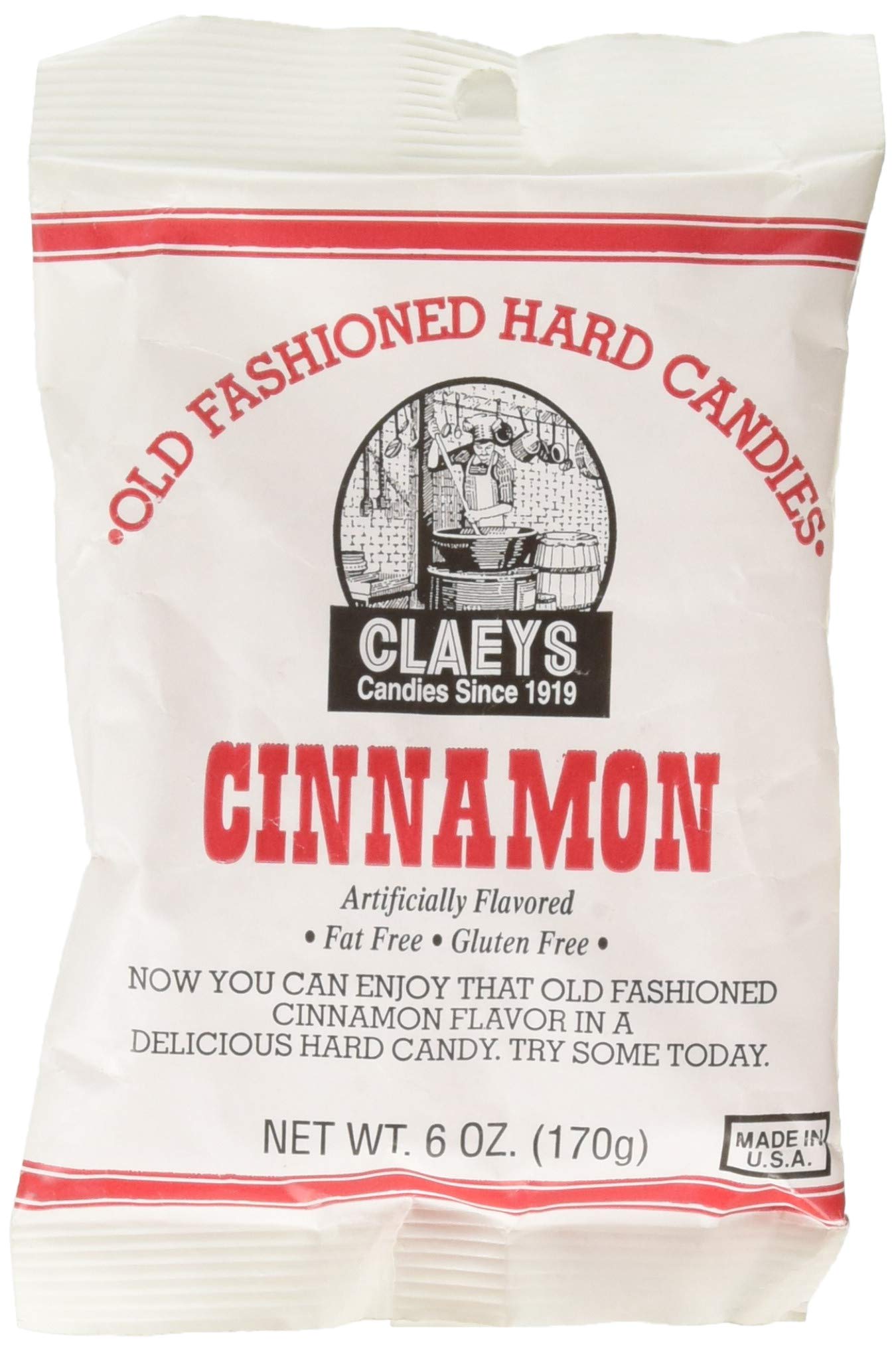 Claeys Old Fashioned Cinnamon Candy, 6-Ounce Bags (Pack Of 12)