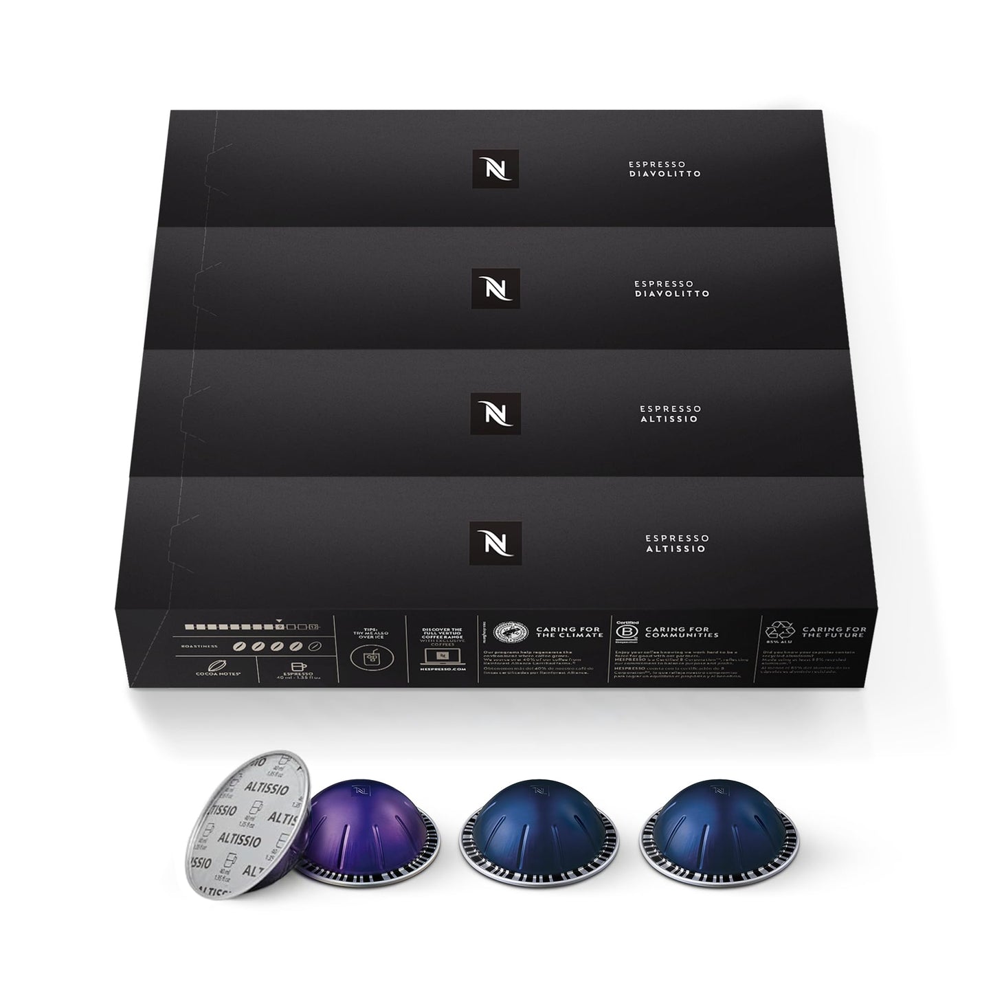 Nespresso compact pieces Vertuo Espresso Bold Variety Pack, 40-Count Pods, Medium and Dark Roast, Model SYNCHKG103934
