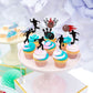 28 Pcs Bowling Cupcake Toppers Glitter Bowling Alley Players Cupcake Picks Bowling Sports Cake Decorations For Indoor Bowling Al