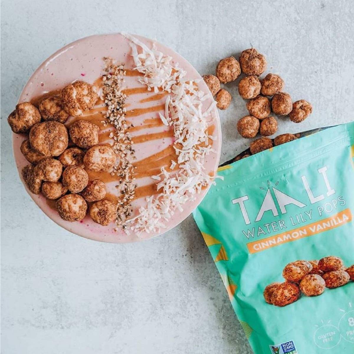 Taali Cinnamon Vanilla Water Lily Pops (6 Resealable Bags) - Sweet Roasted Fox Nuts Makhana Snack | Crunchy Indian Healthy Snack