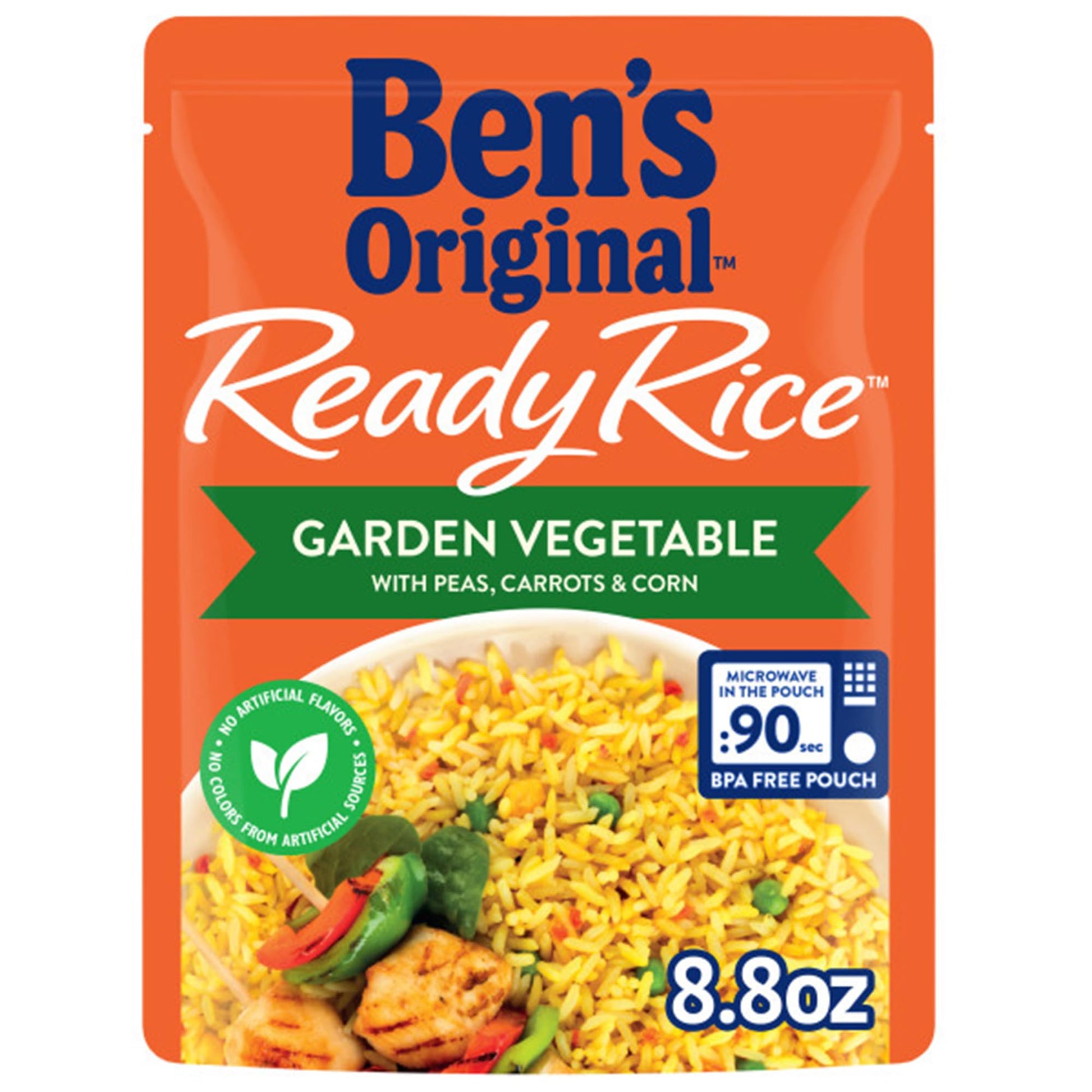 BENS ORIGINAL Ready Rice Garden Vegetable Flavored Rice, Easy Dinner Side, 8.8 oz Pouch