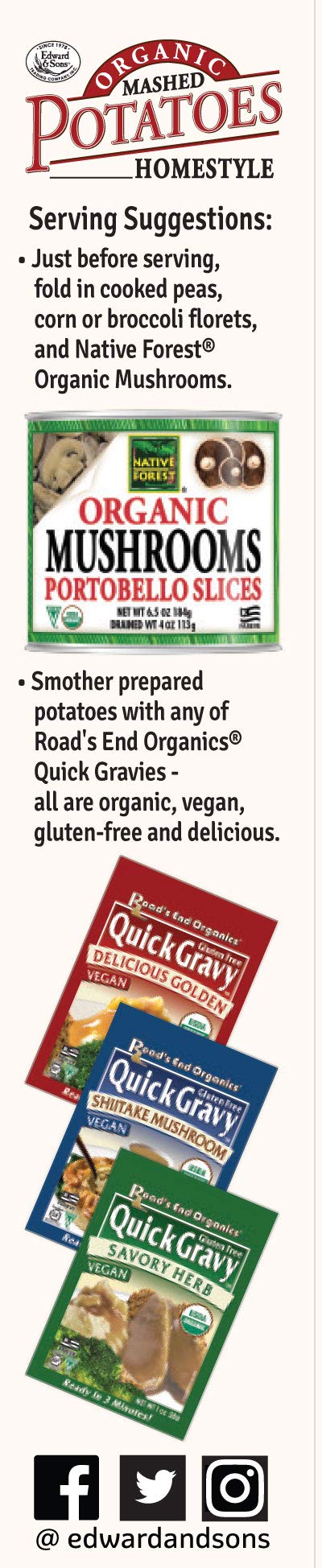 Edward & Sons Organic Homestyle Mashed Potatoes - Instant Mashed Potatoes, Instant Potatoes, Organic Potato Flakes, Vegan - 3.5 Oz (Pack Of 6)
