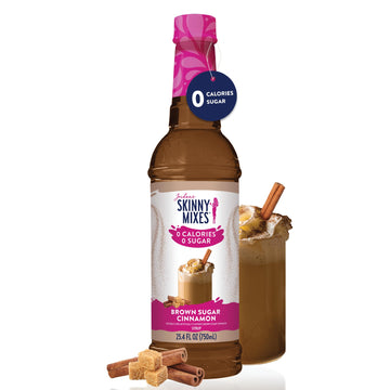Jordan's Skinny Syrups Sugar Free Coffee Syrup, Brown Sugar Cinnamon Flavor Drink Mix, Zero Calorie Flavoring for Latte, Protein
