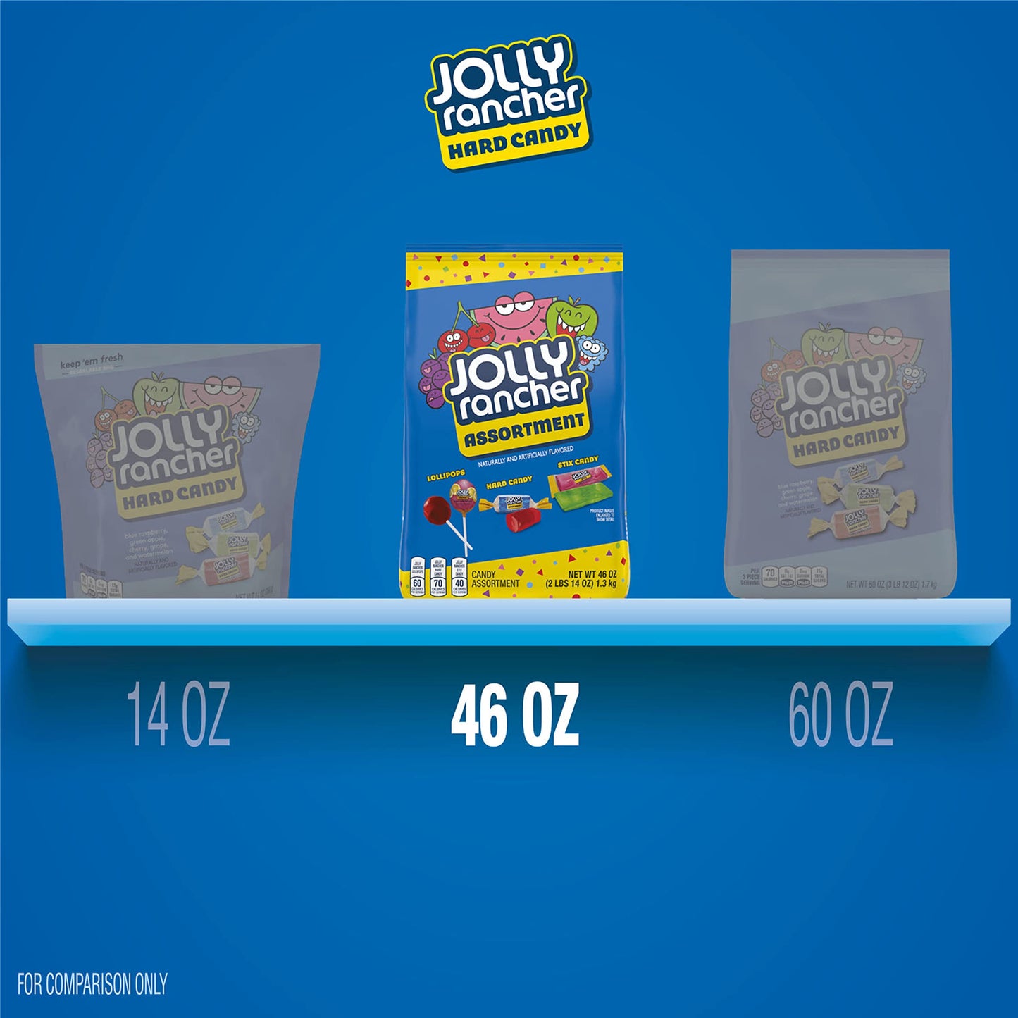 Jolly Rancher Assorted Fruit Flavors Hard Candy Variety Bag, 46 Oz