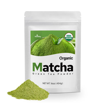 Premium Organic Matcha Powder 16oz - | Culinary Grade | Pure | Sugar-Free | Additive-Free | - Matcha Green Tea Powder for Tea, L