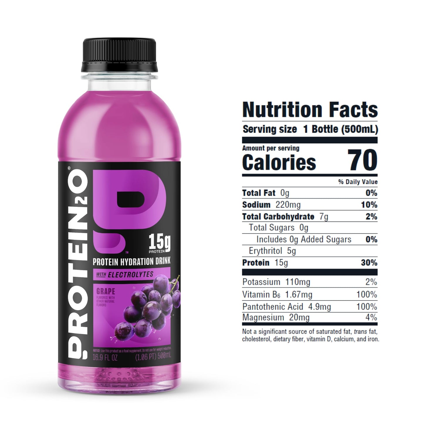 Protein2o Hydration Drink - Clear Whey Protein Isolate & Electrolytes - 15g Protein - 16.9 Fl Oz (Pack of 12) - G  Flavor
