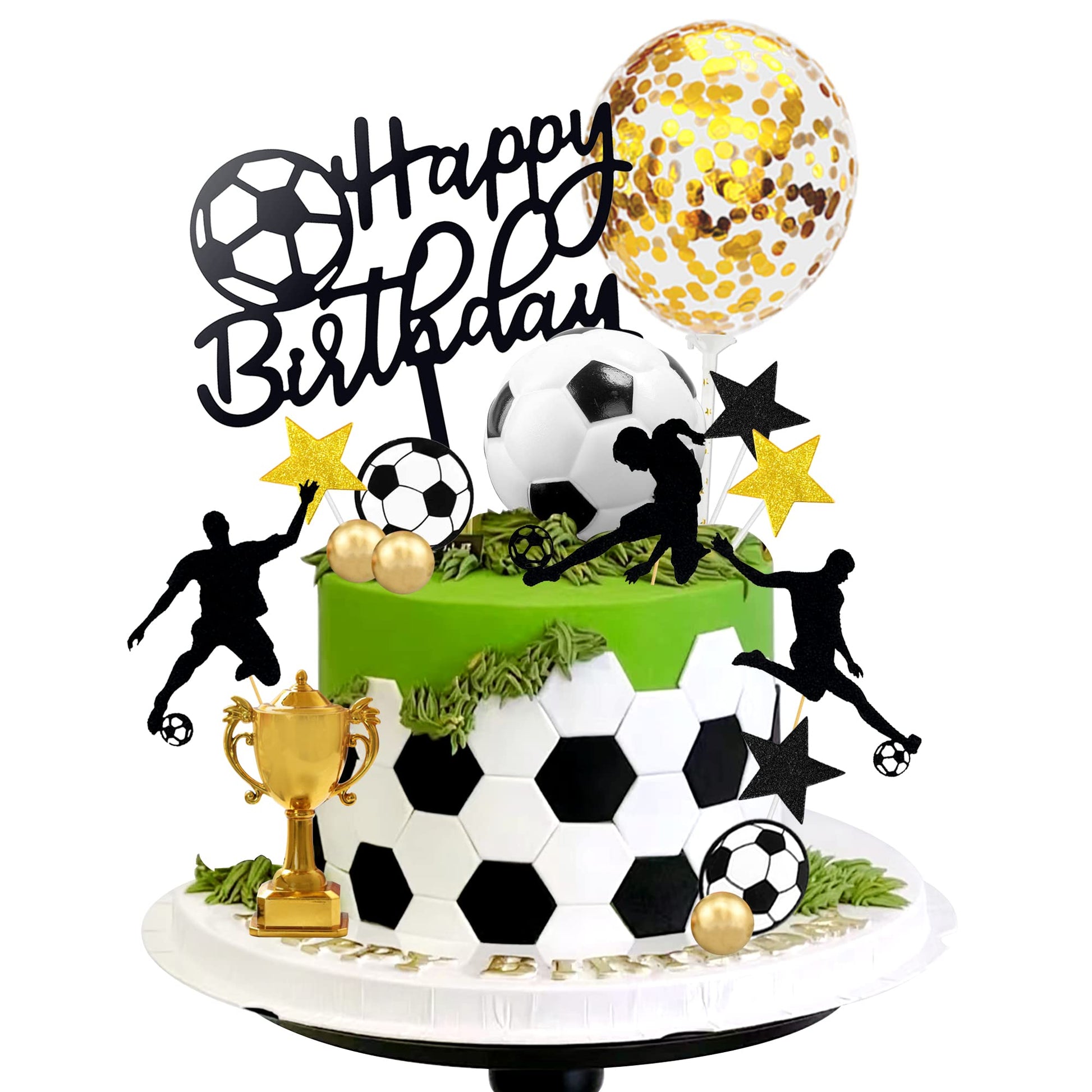 28 Pcs Soccer Cake Topper Soccer Ball Player Cake Decorations For Soccer Birthday Party Sport Party Supplies
