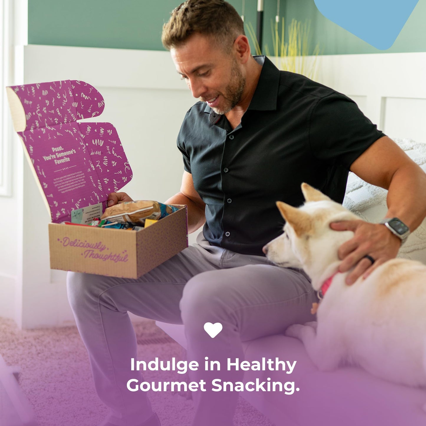 Thinking of You Snack Gift Box - Variety of Sweet & Savory Gourmet Snacks for Adults - Assorted Healthy Treats, Jerky, Cookies,
