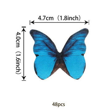 48Pcs Edible Butterfly Cupcake Toppers Edible Butterfies For Cake Decorating Wafer Paper Edible Butterfly Cupcake Picks For Wedd