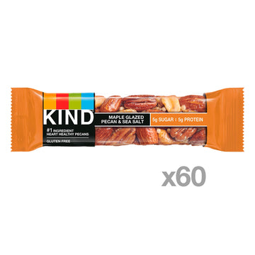 Kind Nut Bars, Maple Glazed Pecan And Sea Salt, 1.4 Ounce, 60 Count, Gluten Free, 5G Sugar, 5G Protein