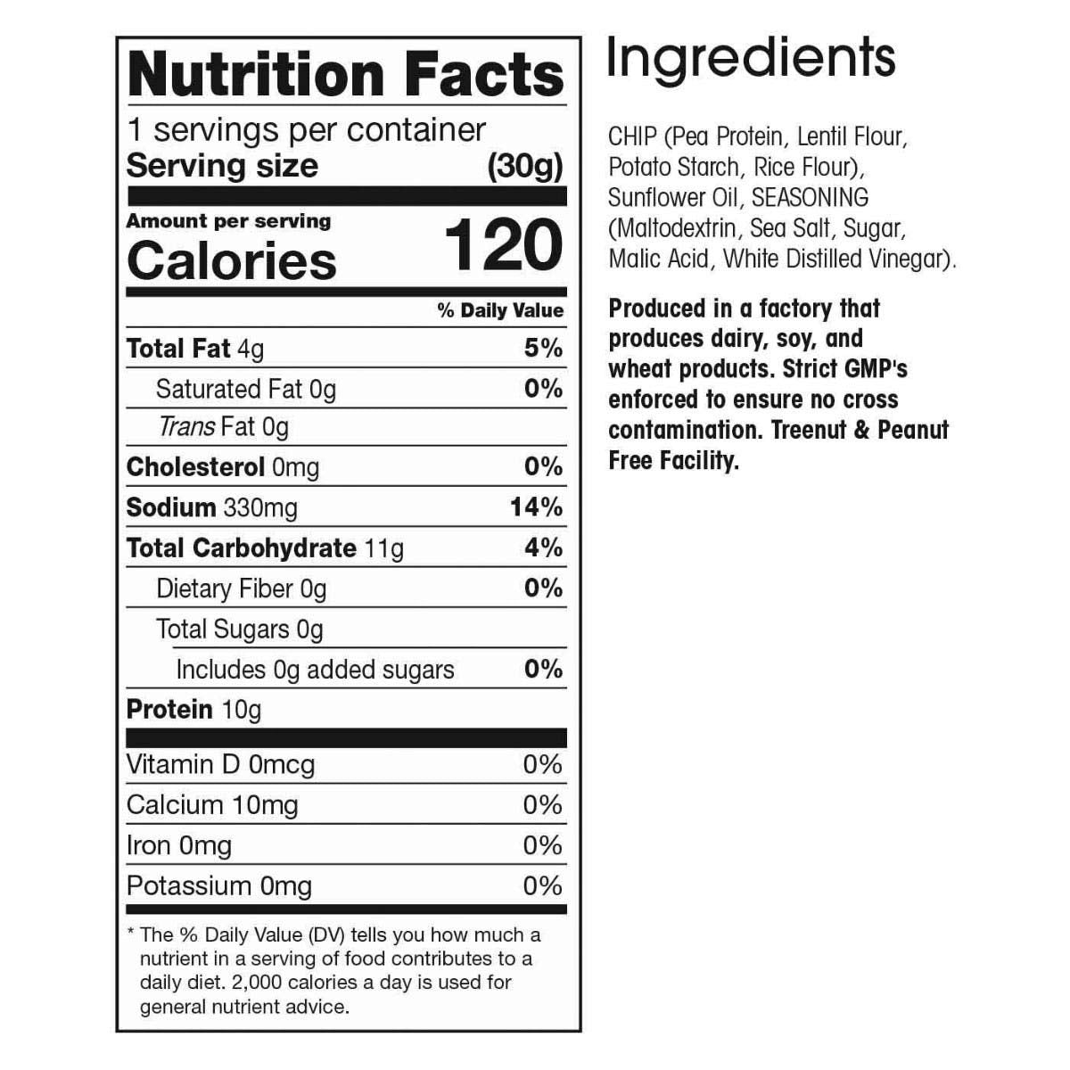Wonderslim Pea Protein Snack Chips, Salt & Vinegar, 120 Calories, 10G Protein, Gluten Free (12Ct)