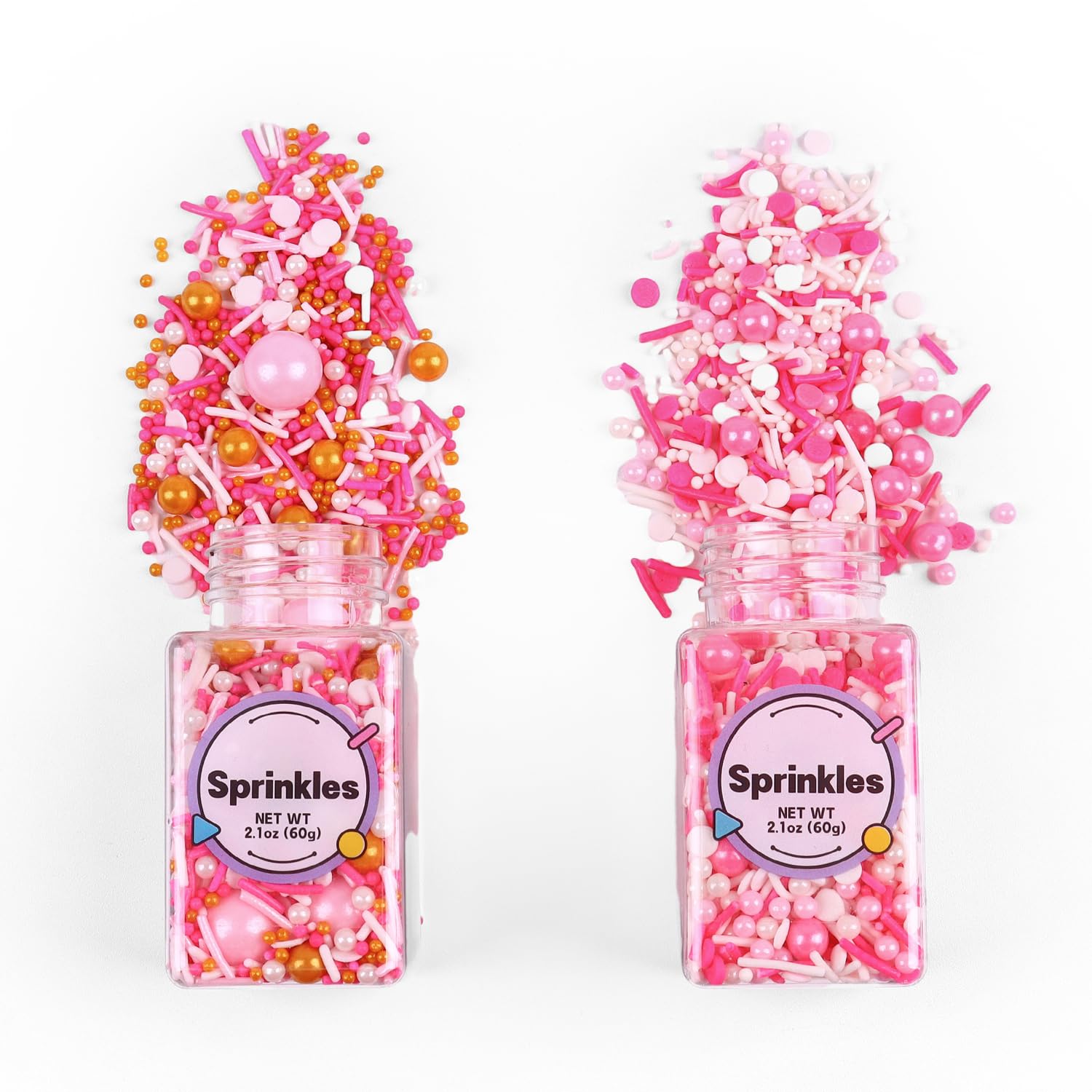 Edible Pink Sprinkle, Valentines Sprinkles Dessert Decorating, Confetti Sprinkle, Pearl Sprinkle, Pink Jimmies Sprinkle For Cake