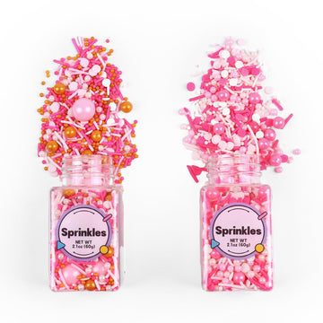Edible Pink Sprinkle, Valentines Sprinkles Dessert Decorating, Confetti Sprinkle, Pearl Sprinkle, Pink Jimmies Sprinkle For Cake