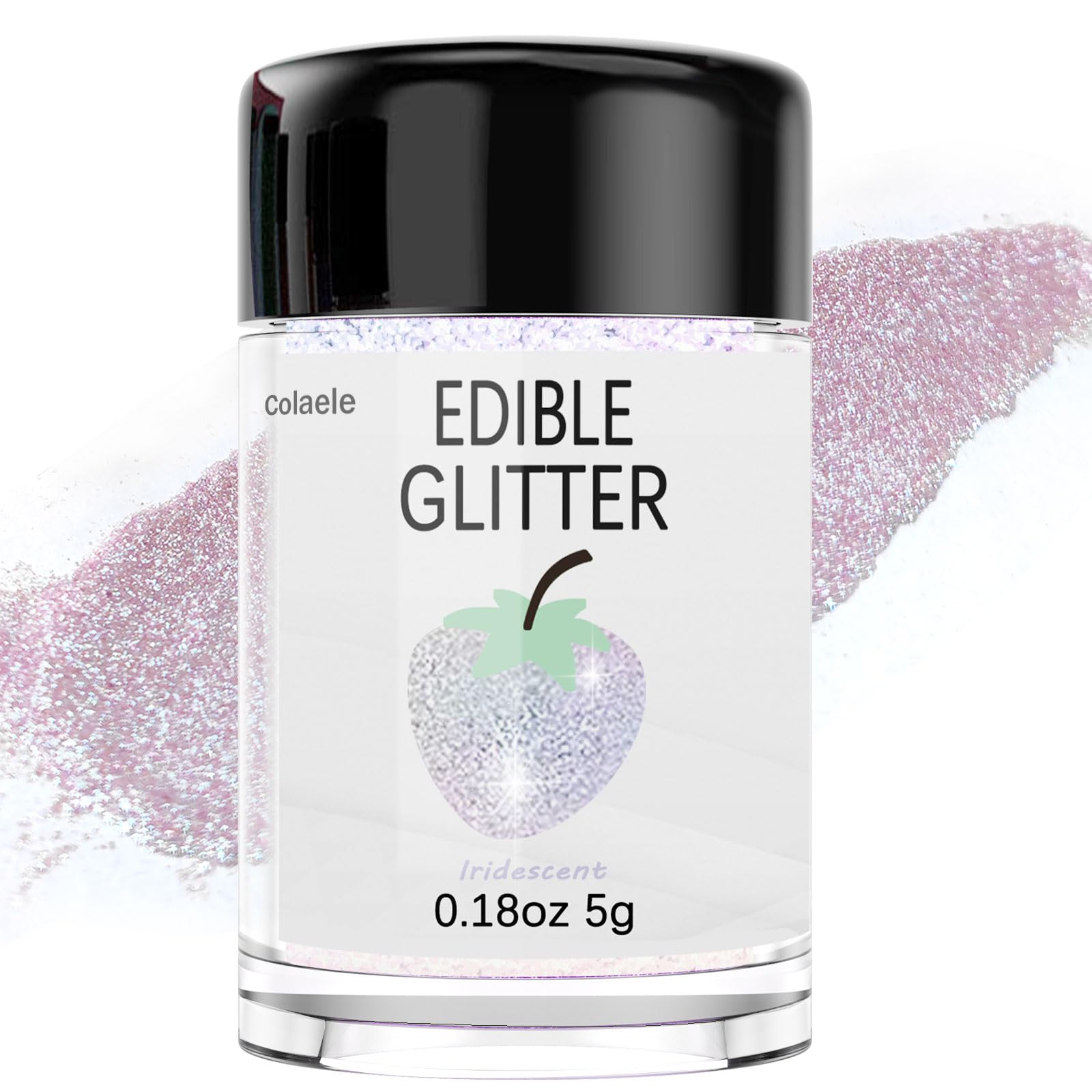 Colaele Iridescent Edible Glitter - 5g Prism Powder for Cakes, Drinks & Chocolates