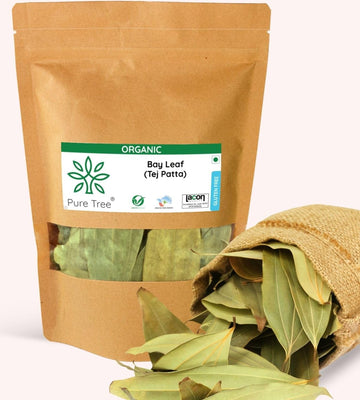 Pure Tree Certified Organic Tej Patta Leaves | 50 Grams | Bay Leaf | Whole Spices | Tez Patta Leaf Aromatic & Flavourful Biryani