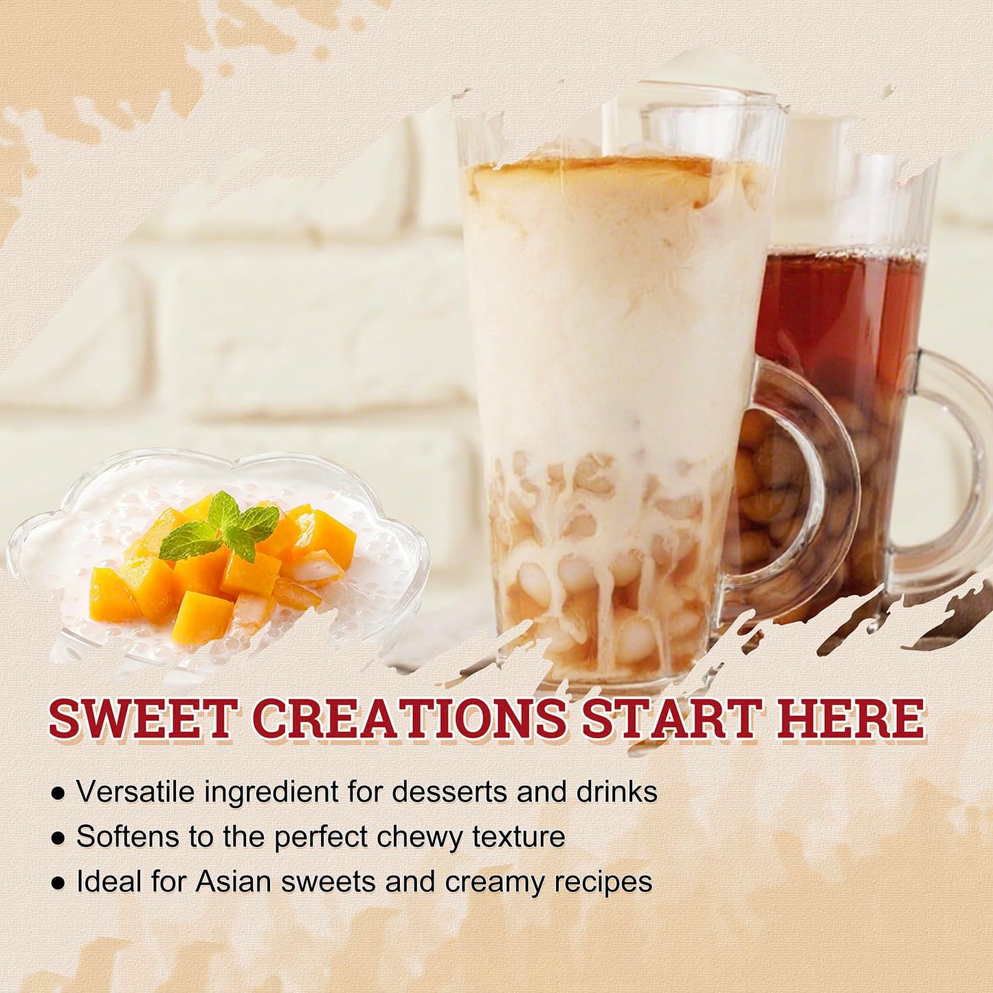 52USA Sago Pearls  Small Tapioca Pearls 1.1 lbs (500g)  White Sago for Desserts and Bubble Milk Tea  All Natural  Vegan  Non-GMO  Gluten-Free