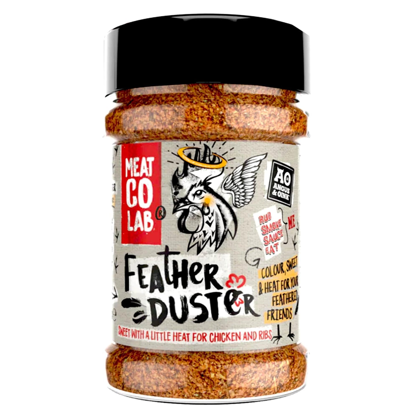 Angus & Oink Feather Duster Rub Sweet & Smoky Seasoning 200g for Chicken Wings & Pork