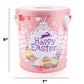 Easter Snack Pink Tin (56 Count) Filled With Treats Peelable Marshmallow Gummies, Bunny And More, Great Package For Family, Frie