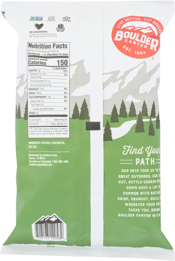 Boulder Canyon Kettle Cooked Potato Chips, Avocado Oil & Sea Salt, 5.25 Ounce (Pack Of 12)