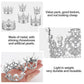 Ruisita 6 Pieces Silver Crown Cake Topper Vintage Pearl Rhinestone Crown Cake Topper Mini Tiara Cupcake Toppers Children Crown H