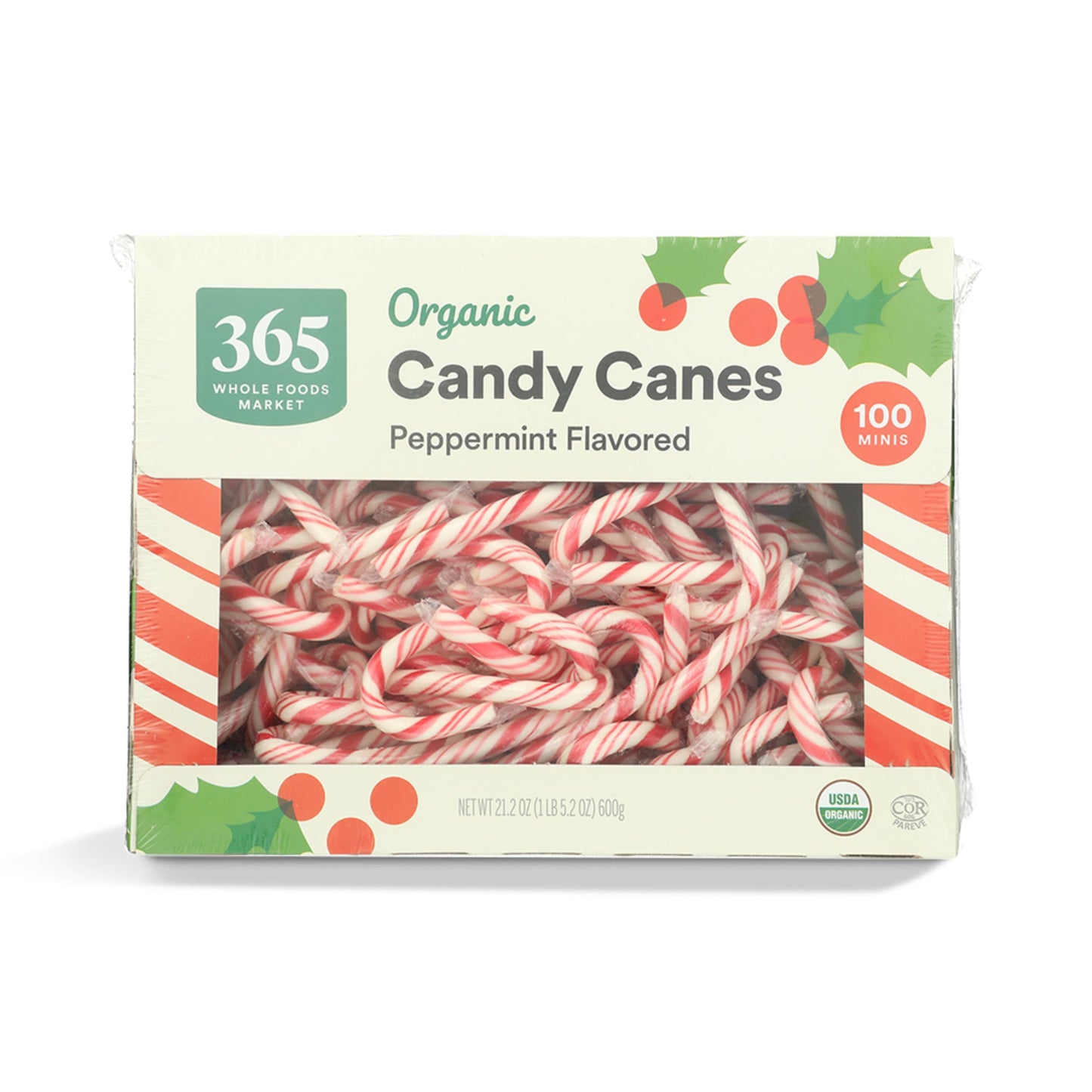 365 by Whole Foods Market, Organic Mini Candy Canes, 100 Count, 21.2 Ounce