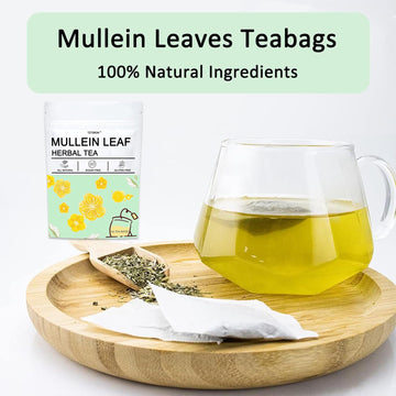 Mullein Tea Bags, Premium 50 Mullein Tea For Lungs, 100% Pure Mullein Leaf Tea, Good For Lungs Cleanse And Respirator