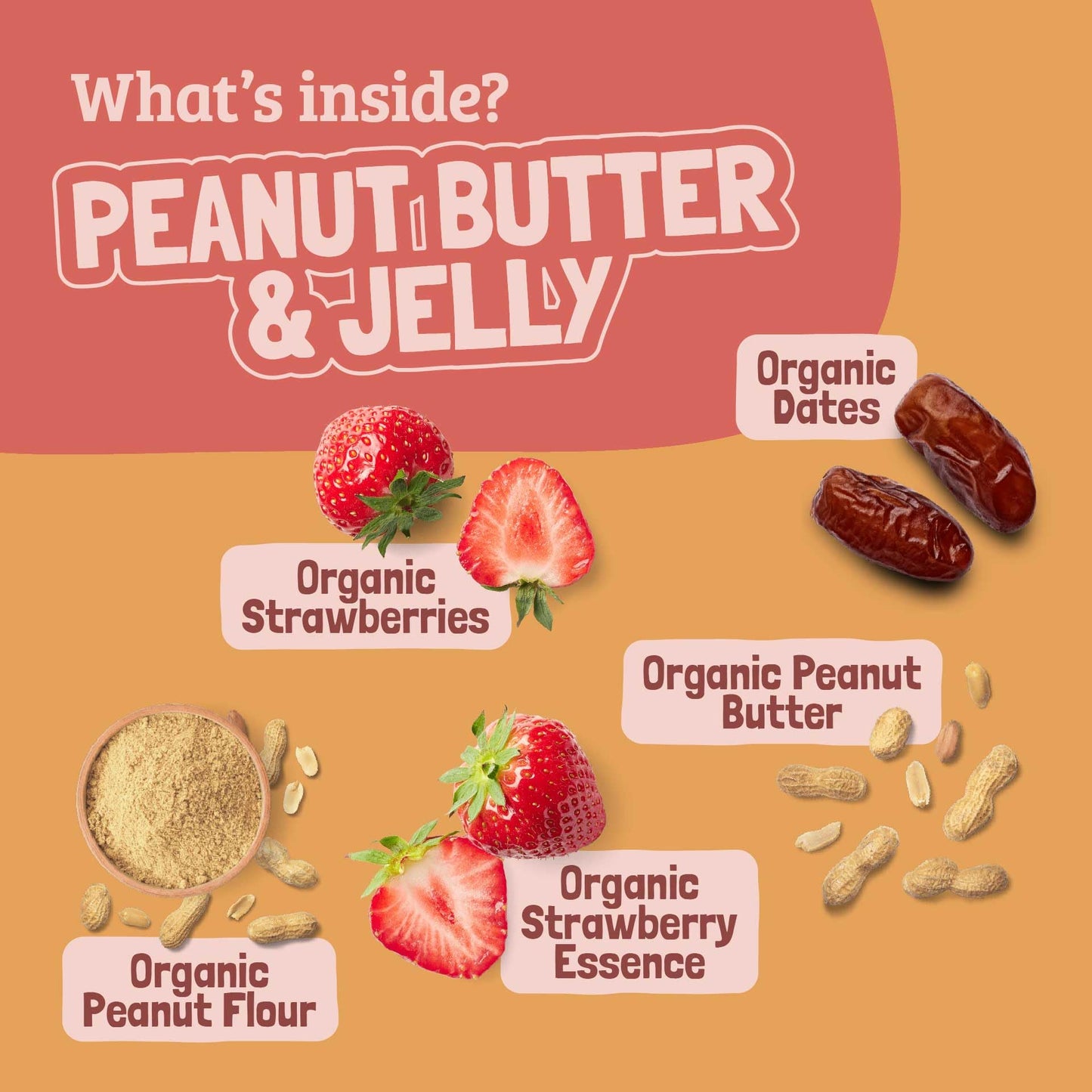 Skout Organic Peanut Butter & Jelly Bars - Vegan, Gluten-Free, 18 Count